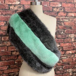 DESIGNER LOOK! Faux-fur/Knit Scarf